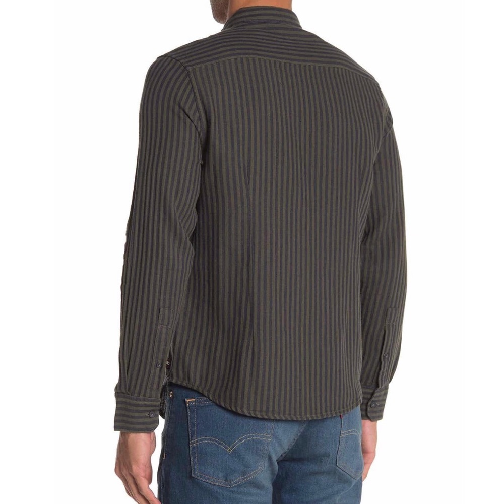 NORDSTROM’S Silverlake Stripe Linen Trim Fit Shirt - Picture 3 of 3